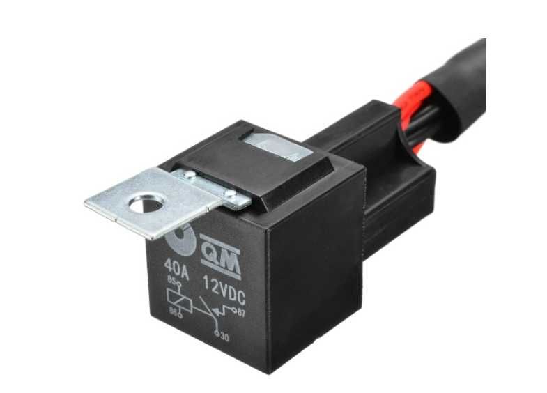 Комплект кабели с дистанционно за LED бар и фарове 12V/24V – реле, бушон 40A, ключ с LED