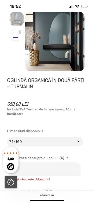 Oglinda in doua parti