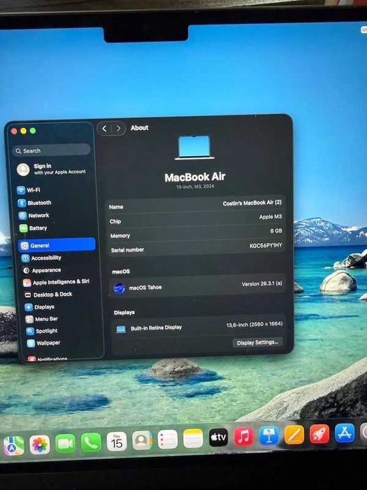 MacBook Air M3 SSD256, 8 GB RAM, Grey