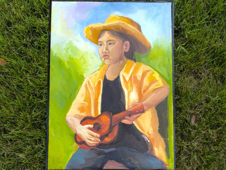 Картина маслом "На отдыхе"