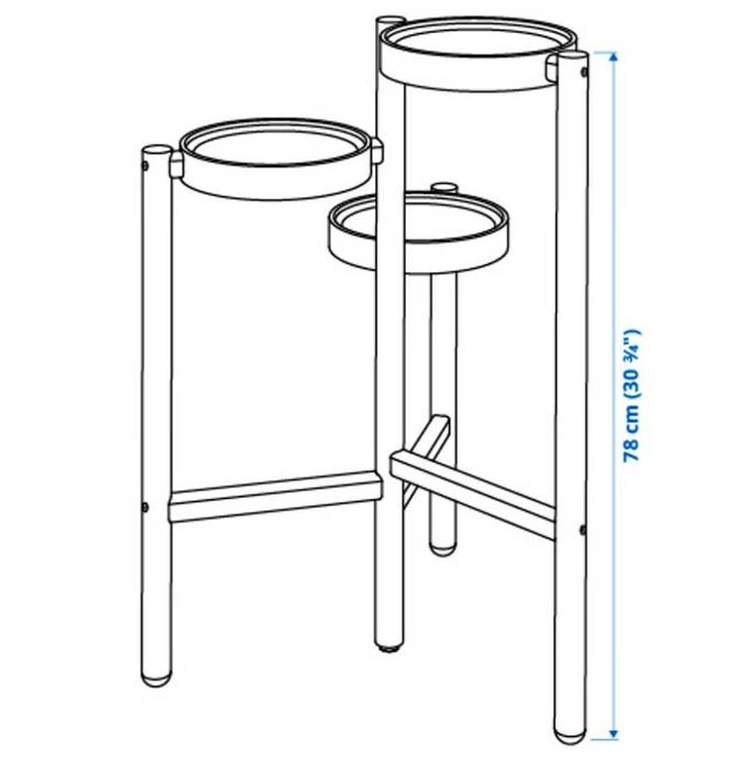 Vand suport pentru plante IKEA SATSUMAS, bambus/alb