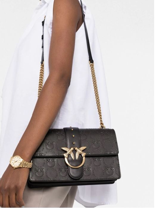 PINKO оригинална чанта от естествена кожа с кутия и противопрахова