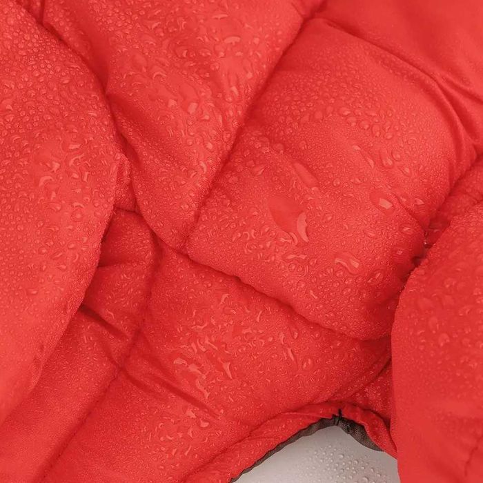 Кучешка дрешка пухено яке куче зимен модерен кучешки гащеризон червен