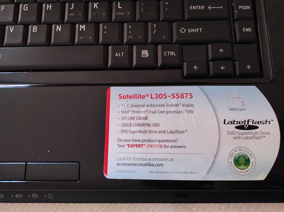 Лаптоп Toshiba Satellite L305-S5875 неработещ/за части