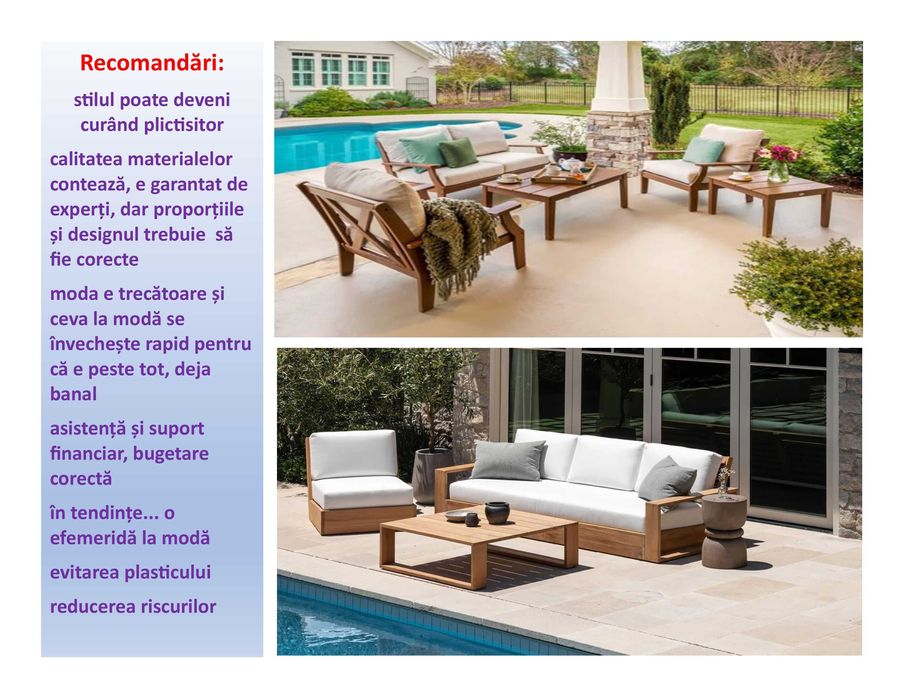 piscina mobilier lemn piatra șezlong baldachin umbrela pergola saltea