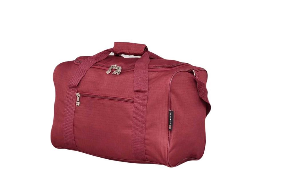 Чанта за ръчен багаж 40 х 25 х 20см бордо/синя
