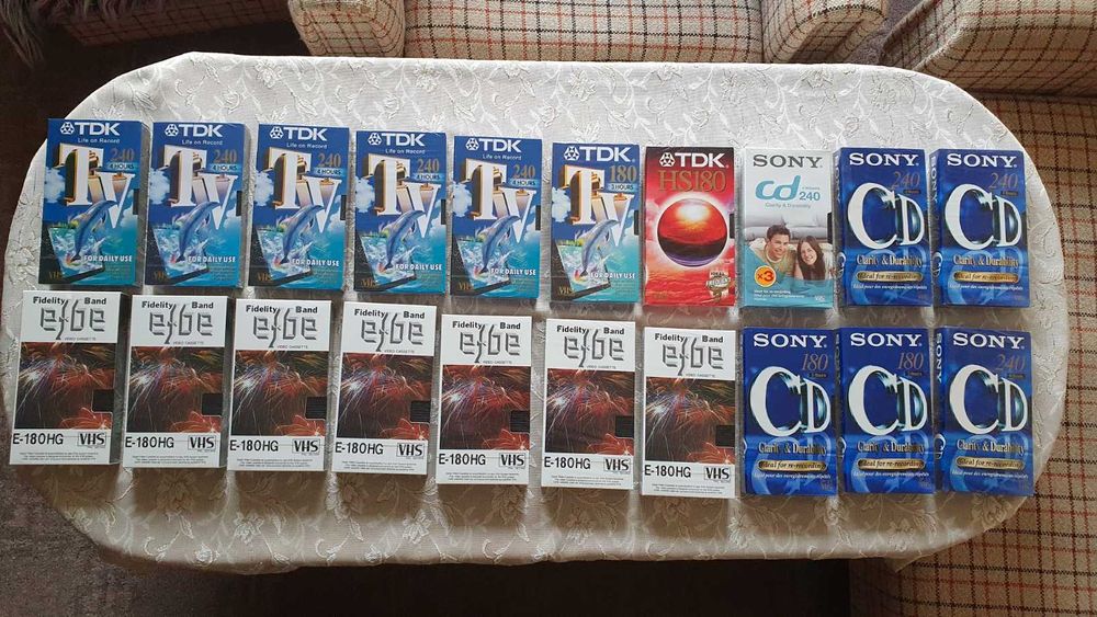 Нови видеокасети VHS TDK, JVC, BASF, Sony, Memorex. Konica