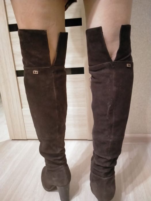 Ботфорты замшевые