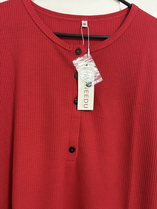 Women's Long Sleeve Waffle Knit Pullover T-Shirt Lightweight Henley*