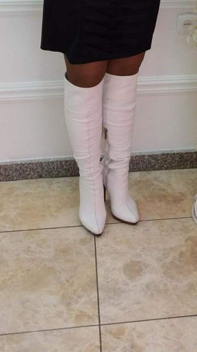 Сапоги женские белые