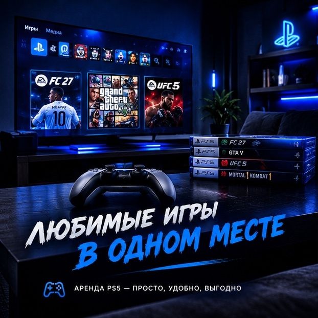 Прокат PlayStation 5 (PS5) — бесплатная доставка 24/7