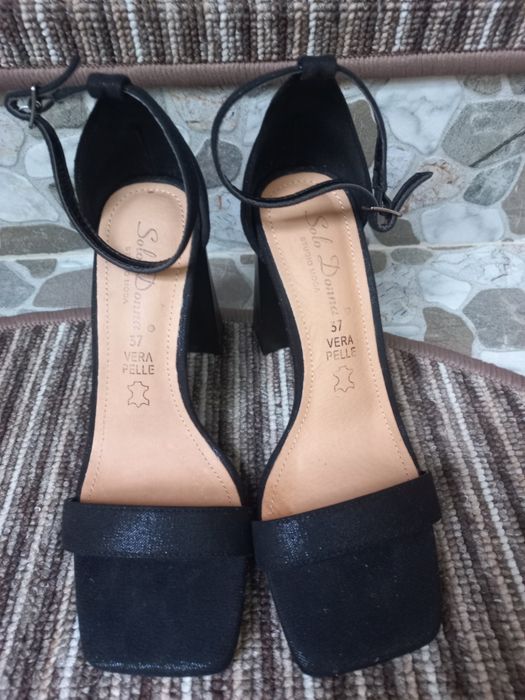 Sandale de piele negre