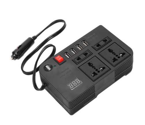 !!!БЕЗПЛАТНА ДОСТАВКА!!! Електрически инвертор  12V към AC 220V, 4 AC контакта, 4 USB порта, интелигентен вентилатор за охлаждане