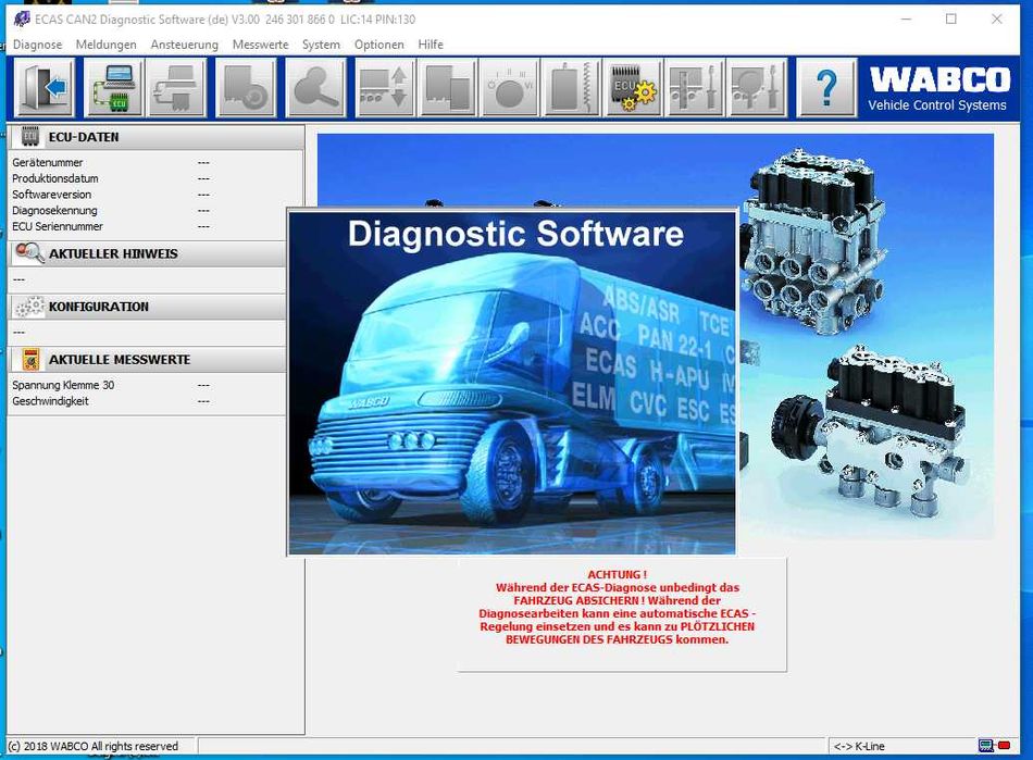 Instalare diagnoza Wabco TEBS-E 7.20 Toolbox + ECAS 14.0.2 2024 VCS