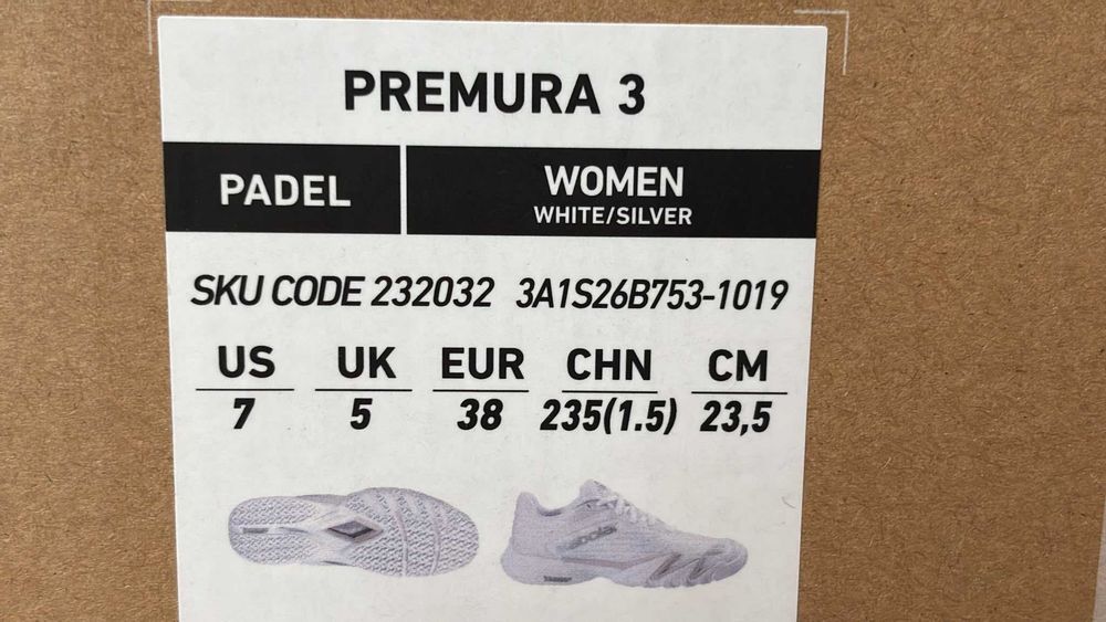 Babolat Premura 3 EU38 - originali - noi in cutie - tenis/padel