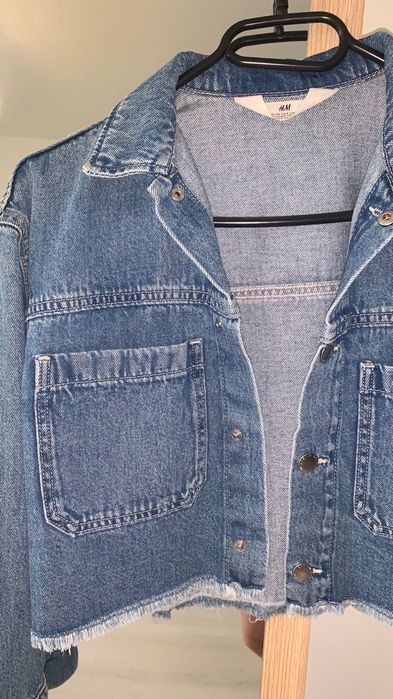 Jachetă din denim cu margini rupte H&M