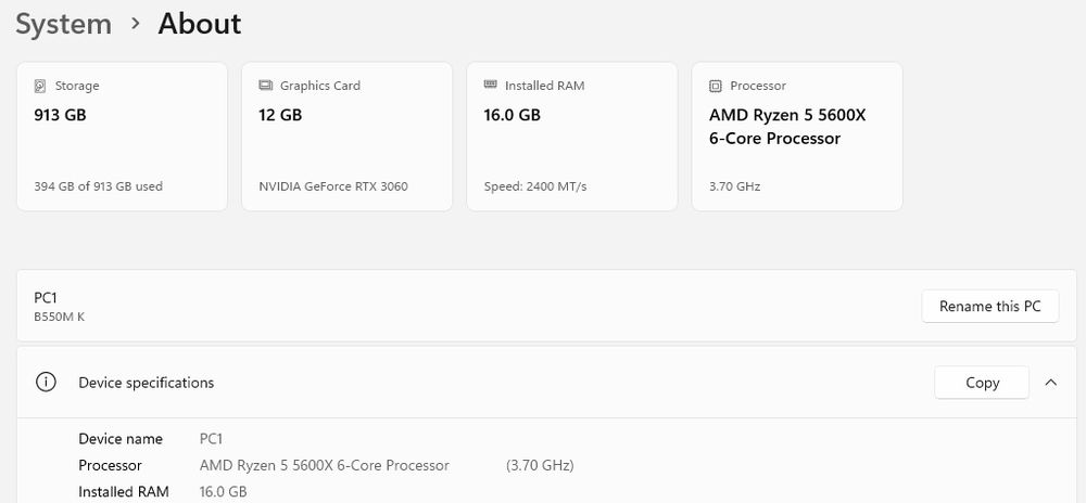 Гейминг PC  – Ryzen 5 5600X, RTX 3060, 16GB RAM DDR4, Seasonic 650W