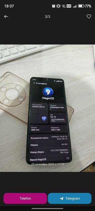 Honor x9b xalat masla