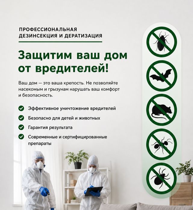 Профессиональная Дезинфекция Клопы Қандала Таракан