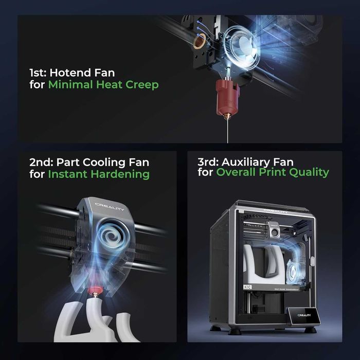 3D printer Creality K1C 22x22x25 sm (1 yil Кafolat, Bepul o‘qitish)