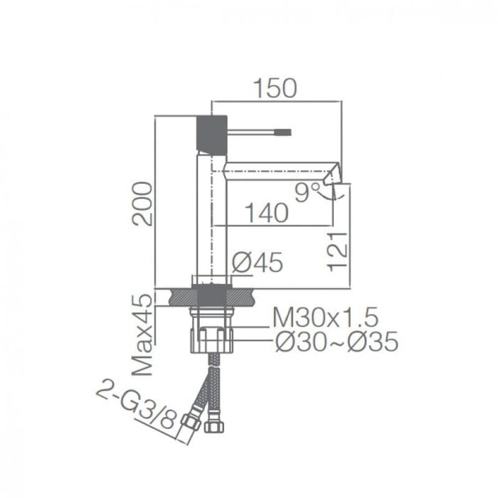 Нисък смесител IMEX LINE BDD038/1NG