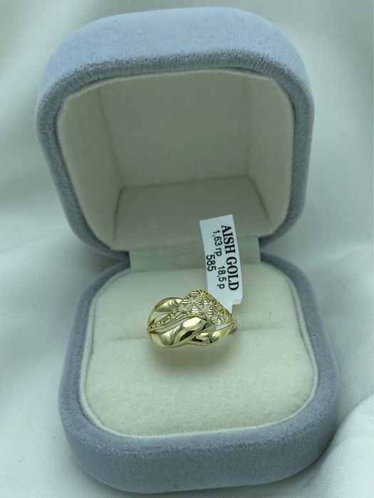 Золотое кольцо 585 проба, тилла узук 585 проба