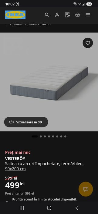 Pat de o persoana ikea 90×200