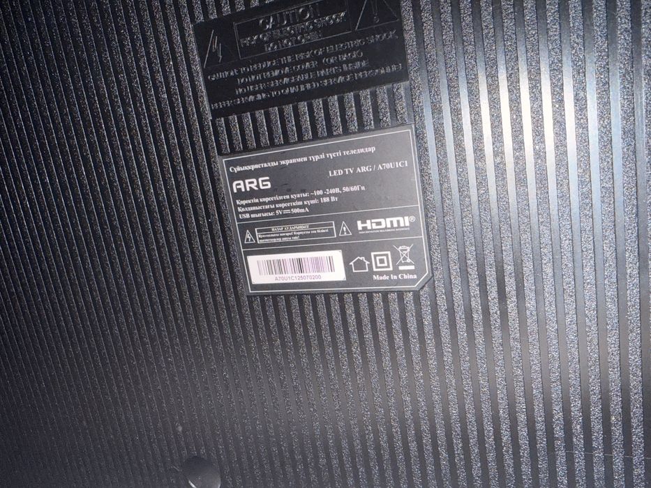 телевизор arg на запчасти диагональ 165см