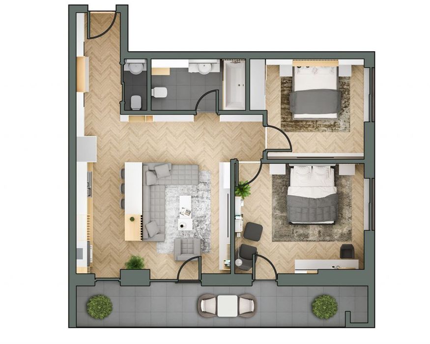 Apartament 3 camere, 74 mp, bloc nou (M-Avenue) — FSEGA/Iulius Parc — fotografia 2