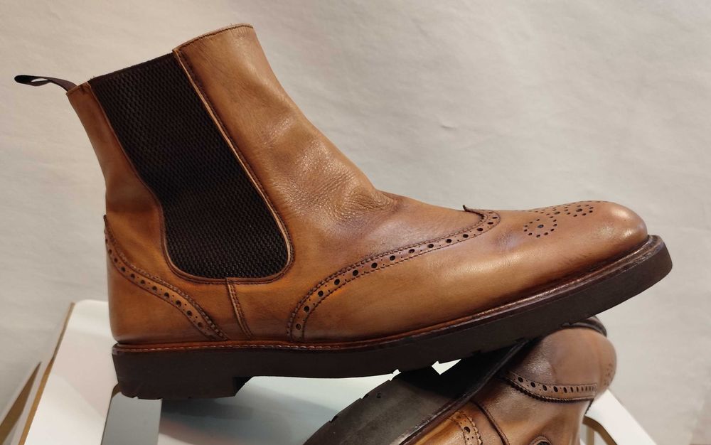 Ghete chelsea 44.5 45 de lux Ortiz & Reed  piele naturala moale