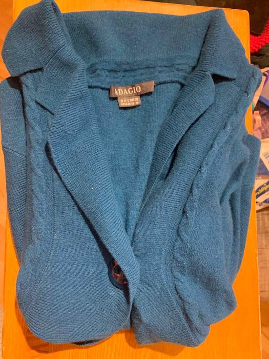 Елек в петролен цвят Adagio, мерино и кашмир