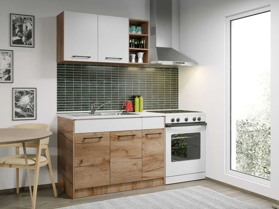 Set Mobila Bucatarie Gastro 110 Alb/Stejar - C17