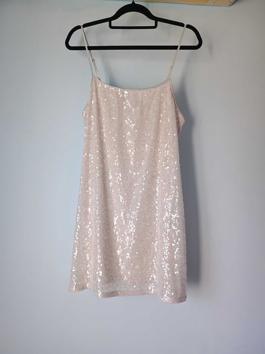 Rochie mini / tunica top cu paiete, de ocazie, marimea L H&M (42-46)