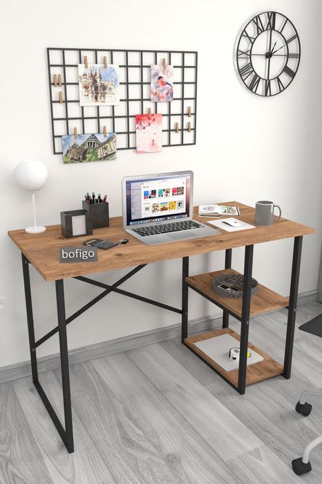 Бюро с 2 рафта, Компютърно бюро, Офис бюро, Бюро за учене, 60х120см