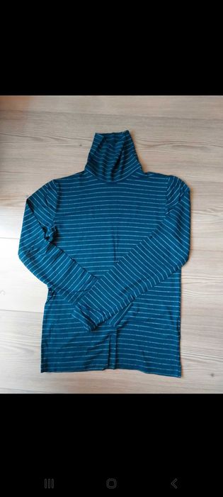 Helanca bleumarin  cu dungi argintii