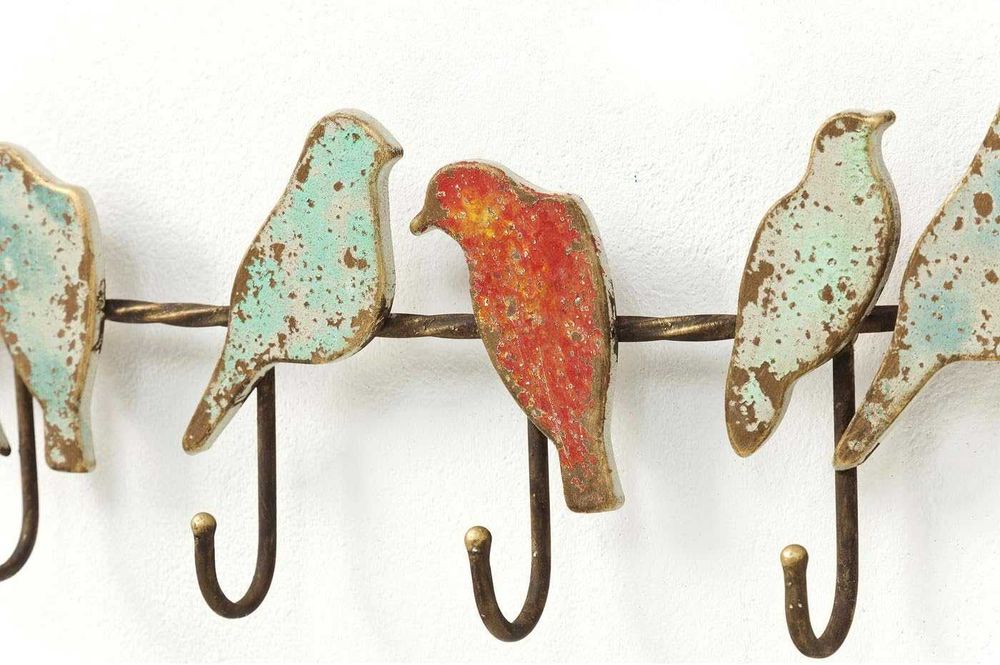 Cuier suspendat Kare Bird Party, metal, maro, 19 x 102 x 6 cm