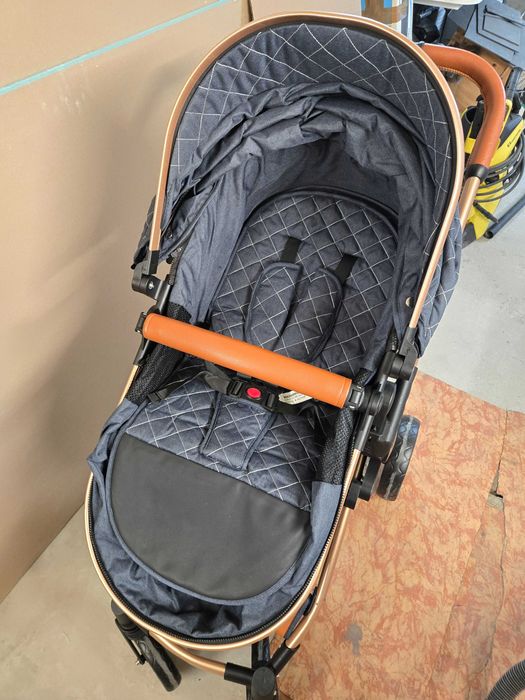 Бебешка количка 3 в 1, синьо