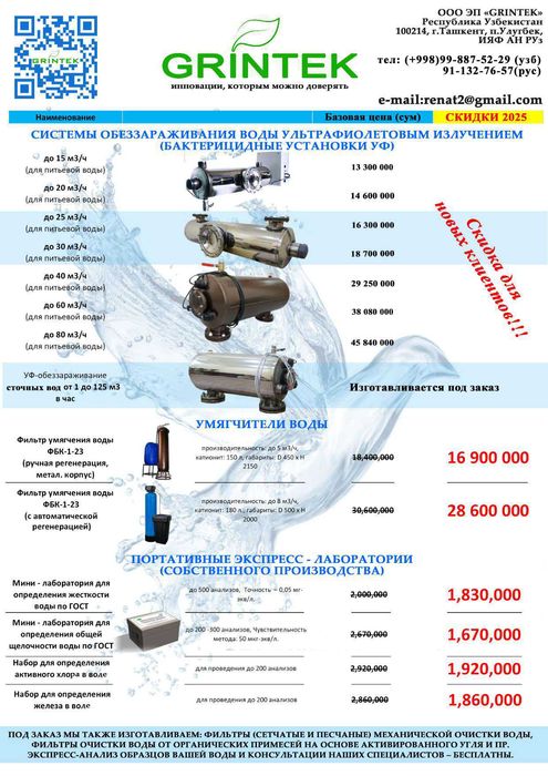 Мини лаборатория для анализа вод.  Буферные растворы