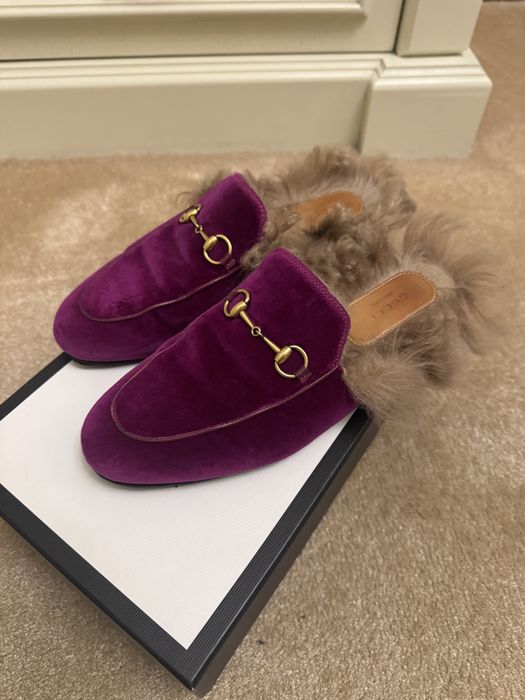 Papuci cu blana Gucci