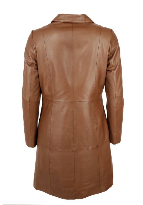 Дамско палто манто от естествена кожа  кафяво Л размер