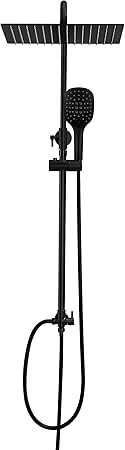 Coloană de duș pătrată Görbach înălțime reglabilă Neagra