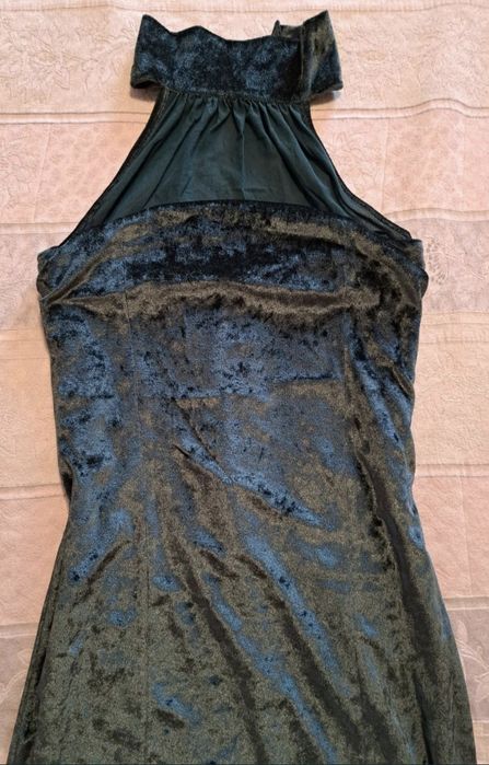 Noua! Rochie catifea turquaz inchis nr38