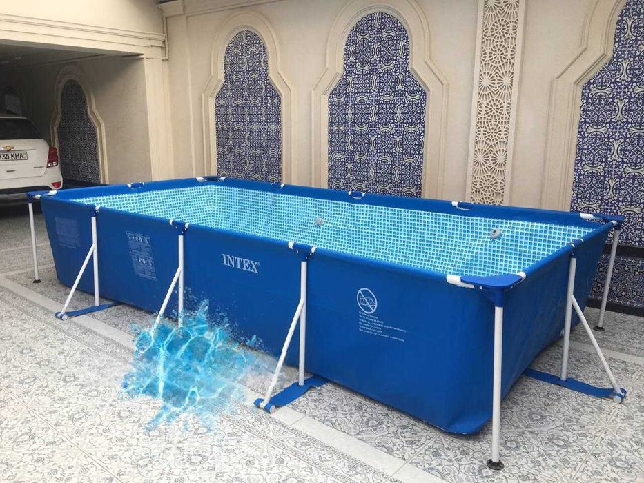Установка каркасный бассейн INTEX сборка ремонт O'rnatish Yegib berish