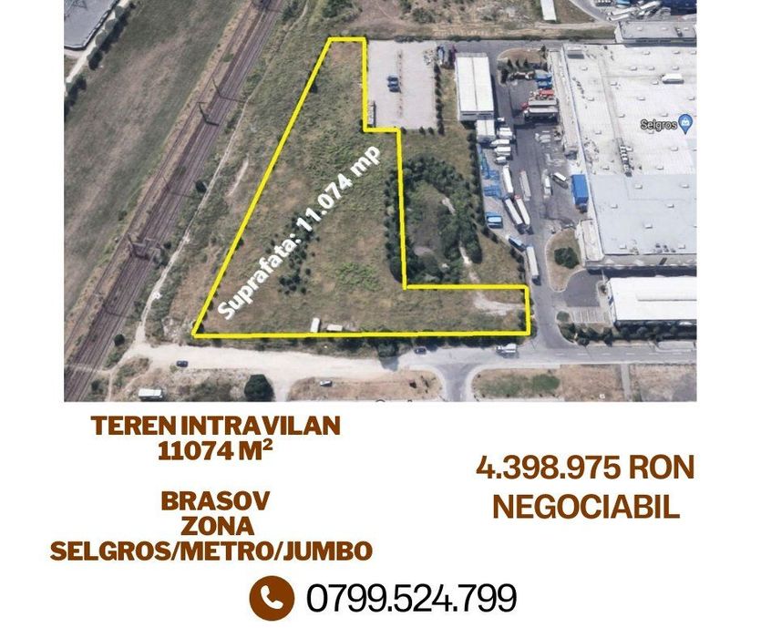 Teren Intravilan BRASOV - Zona Selgros/Metro/Jumbo - 11074 m²