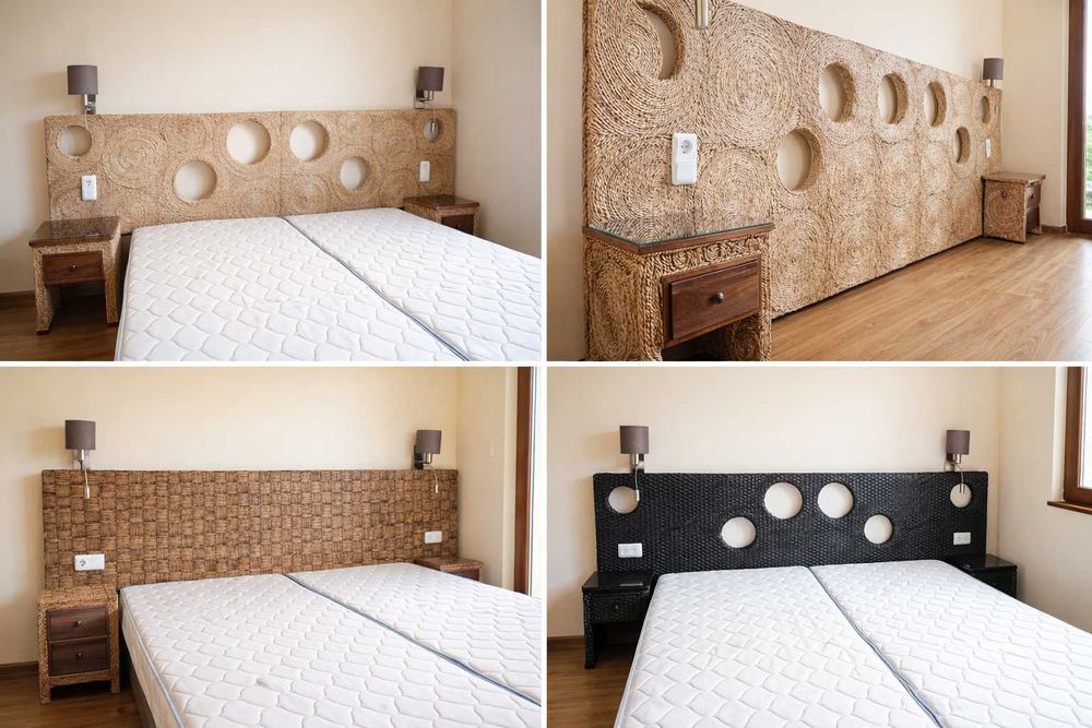 4 модела спални рамки от естествен ратан