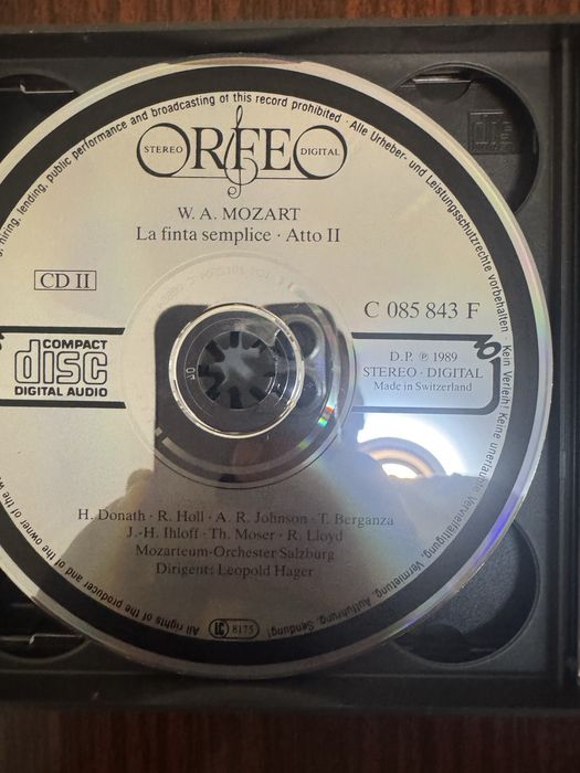 Моцарт La Finta Semplice (3 CD) Orfeo 1989