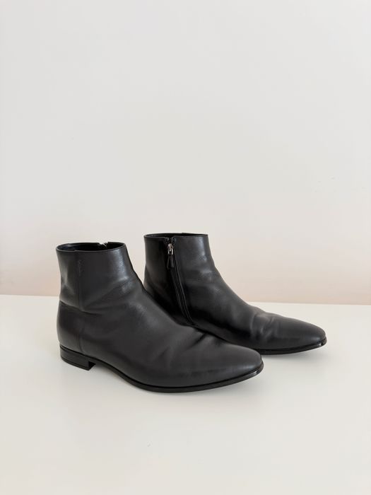 Обувки Prada Men's Leather Side-Zip Dress Ankle Boots