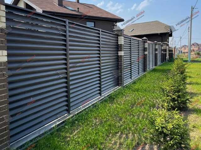 Забор жалюзи металлический