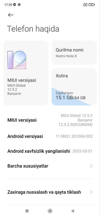 Redmi Note 8 sotiladi