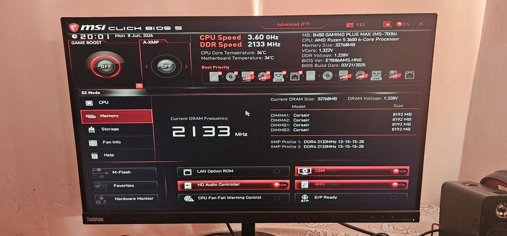 KIT Gaming Ryzen 5 3600+ Placa de baza MSI B450 GAMING PLUS ​MAX LA 750 RON